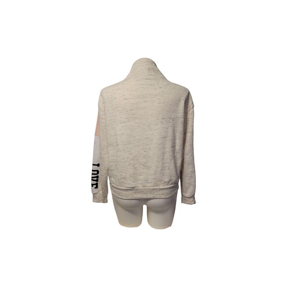 Reflex Cropped Sweatshirt Women Medium Beige High Neck Drawstring Long Sleeve - Picture 4 of 4